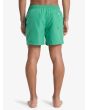 Hombre con short de natación Quiksilver Everyday Solid Volley 15 Verde Duende posterior