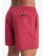 Hombre con short de natación Quiksilver Everyday Solid Volley 15 Burnt Russet bolsillos