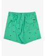 Short de natación Quiksilver Stretch Printed Volley 16 Verde con estampado surfista para hombre posterior