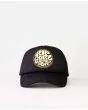 Gorra estilo camionero Rip Curl Essentials Foil Trucker negra para mujer Frontal