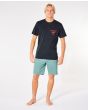 Hombre con Camiseta de manga corta Rip Curl Fade Out Icon Negra frontal