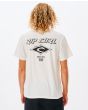 Hombre con camiseta de manga corta Rip Curl Fade Out Icon en blanco hueso espalda