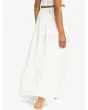 Mujer con falda larga escalonada Roxy Beachside Blanca posterior