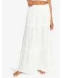 Mujer con falda larga escalonada Roxy Beachside Blanca 