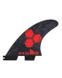 Quillas para tabla de surf FCS II AM PC S Red Tri-Quad Fins Talla S Rojas