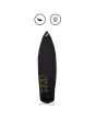 Funda Calcetín para tablas de Surf Shortboard  6'0 a 6'3" Jam Traction Superlight Air Circulated Mesh Boardsock en color negro con detalles en amarillo