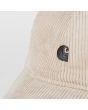 Gorra de pana Carhartt WIP Harlem Cap beige con logo negro Unisex bordado