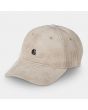 Gorra de pana Carhartt WIP Harlem Cap beige con logo negro Unisex 
