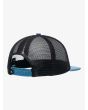 Gorra Quiksilver para niño Romper color blanco con visera plana azul y malla posterior y cierre ajustable a presión
