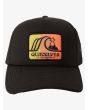 Gorra de malla Quiksilver Trucker Sea Satchel negra para niño frontal