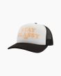 Gorra de malla Salty Crew Stay Glassy Foam Trucker blanca y negra para mujer 