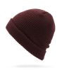 Gorro de punto Volcom Full Stone en color granate Unisex posterior
