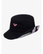 Gorro de pescador Roxy Jasmine Paradise reversible negro antracita lateral
