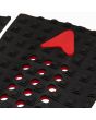 Grip para tabla de surf Astrodeck Christian Fletcher Built-In Arch Negro-Rojo - Tail Pad 3 piezas perforaciones