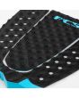 Grip para tabla de surf FCS T-3 Negro y Azul Tail Pad 3 piezas patrón de agarre