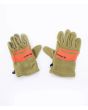 Guantes Hurley Arrowhead fleece en color verde oliva y naranja para hombre