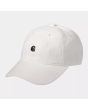 Gorra de pana Carhartt WIP Harlem Cap blanco cera con logo negro Unisex, vista frontal