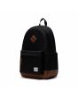 Mochila Herschel Heritage 24L negra con detalle marrón lateral