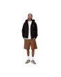 Hombre con Chaqueta Carhartt WIP Hooded American Script Jacket Negra corte holgado