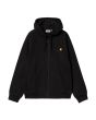 Sudadera con capucha y cremallera Carhartt WIP Hooded American Script Jacket Negra para hombre