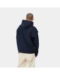 Hombre con Sudadera de capucha Carhartt WIP American Script Sweat azul marino posterior