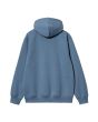 Sudadera con capucha Carhartt Hooded Sweatshirt Azul Sorrento con logo blanco para hombre posterior