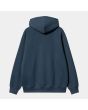 Sudadera con capucha Carhartt WIP Hooded Carhartt Sweat azul marino con logo blanco para hombre posterior