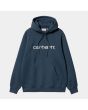 Sudadera con capucha Carhartt WIP Hooded Carhartt Sweat azul marino con logo blanco para hombre