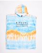 Toalla de playa con capucha Rip Curl Hooded Print Towel azul y blanca para niño