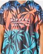 Hombre con poncho de surf Rip Curl Mix Up Print multicolor con estampado tropical serigrafía pecho