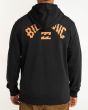 Hombre con sudadera de capucha Billabong Arch Wave negra posterior