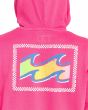 Hombre con sudadera de capucha Billabong Connection rosa fucsia estampado espalda