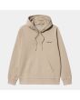 Sudadera con capucha Carhartt WIP Script Embroidery Sweatshirt beige con logo negro para hombre