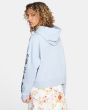 Mujer con Sudadera corte crop de capucha RVCA The Good and Bad azul lateral posterior