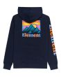 Sudadera con capucha Element Kass Hood Unisex azul marino posterior