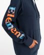 Mujer con Sudadera de capucha Element Kass Hood azul marino serigrafía manga