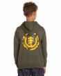 Niño con Sudadera de capucha Element Snake Youth Verde espalda