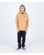 Hombre con sudadera de capucha polar Hurley Campin Marrón frontal