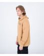 Hombre con sudadera de capucha polar Hurley Campin Marrón lateral