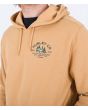 Hombre con sudadera de capucha polar Hurley Campin Marrón serigrafía pecho