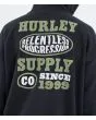 Hombre con Sudadera oversize de capucha Hurley Encore Negra estampado espalda