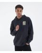 Hombre con Sudadera oversize de capucha Hurley Encore Negra 