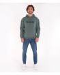 Hombre con Sudadera polar de capucha Hurley One and Only Solid Core Verde frontal