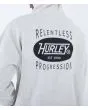 Hombre con sudadera de capucha con forro polar Hurley Progress Gris Claro serigrafía espalda