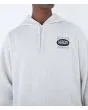 Hombre con sudadera de capucha con forro polar Hurley Progress Gris Claro serigrafía delantera