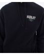 Hombre con sudadera polar de capucha Hurley Wave Tour Negra serigrafía delantera