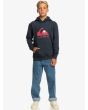 Niño con sudadera de capucha Quiksilver Big Logo Youth Azul Marino frontal