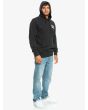Hombre con Hoodie Quiksilver Neon Slab negra capucha