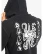 Hombre con Sudadera de capucha Quiksilver Neon Slab negra estampado espalda