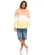 Hombre con sudadera de capucha Quiksilver Ombry Dye en rosa blanco y amarillo Tie Dye frontal